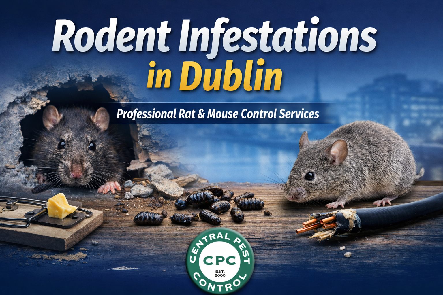 Professional rodent control in Dublin. Fast, safe rat & mouse pest services for homes and businesses. Call Central Pest Control Dublin today!