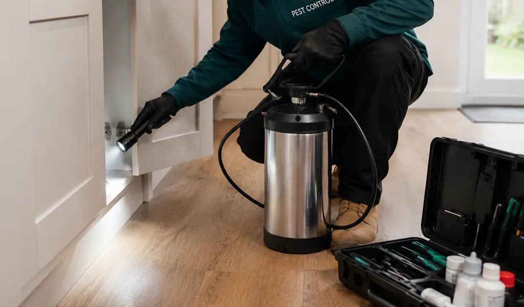 Certified Dublin pest control expert at residential property