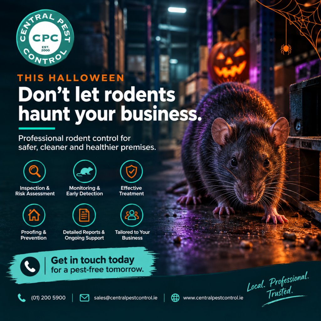 Professional commercial rodent control inspection at a business premises in Dublin